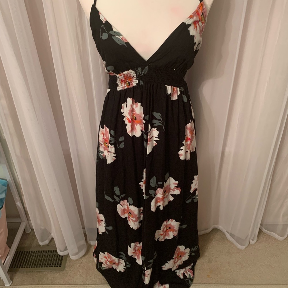 LOVESTITCH black floral maxi dress